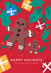 Festive illustration featuring a decorated Christmas capturing the joy and celebration of the holiday season. Ideal for festive greeting cards and decorations