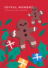 Festive Christmas Card with Chrismast Element Desoration and Holiday Wishes