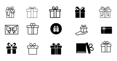 Gift box icon. Present symbol. Surprise for birthday and Christmas signs.