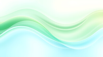 Gradient waves in shades of mint green, light blue, and soft yellow, evoking the feeling of fresh spring air and clear water