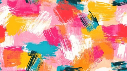 Obraz premium Brushed painted abstract background seamless pattern with vibrant colors ideal for textile and wallpaper designs