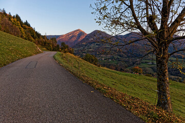 A road in Chartreuse after sunset*