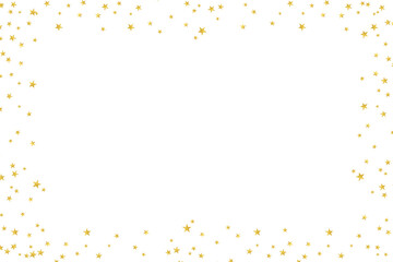Rectangle gold stars luxury border frame isolated on transparent Background. Golden stars border shape. Mockup, template. Holiday, party, festive decoration design elements. PNG
