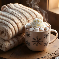 A Soft Chunky Knit Sweater in a Warm Beige Color for Cozy Comfort"