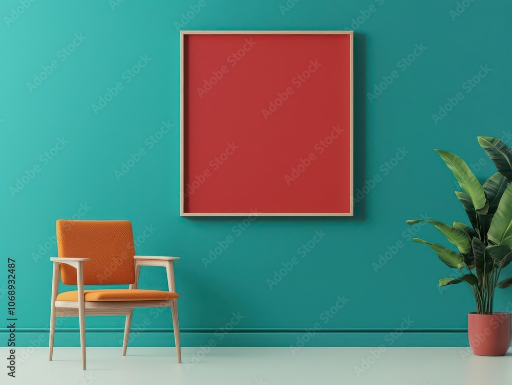 Poster create stunning minimal mockups with abstract frames for your wall canvas designs