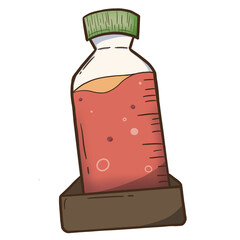 Solution liquid in the bottle glass for laboratory science illustration, research, medicine