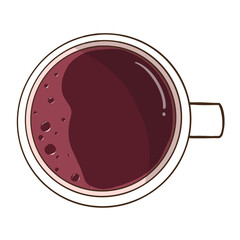 Coffe with bubble in the high angle view illustration, americano, caffeine drink, energy drink, coffe for rest, freshness drink