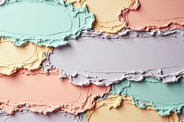 Abstract Textured Pastel Landscape with Organic Shapes and Layers for Creative Backgrounds