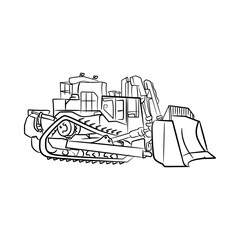 Illustration Bulldozer, Heavy Mining Equipment Vector