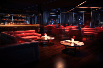 Chic Urban Lounge with Panoramic Night Views