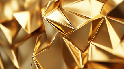 Golden smooth triangular cube background