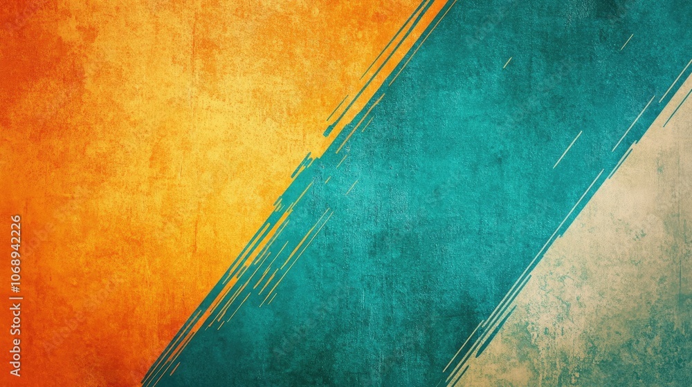 Aufkleber chromatographic colors banner with an orange and teal background creates a vibrant abstract poster e