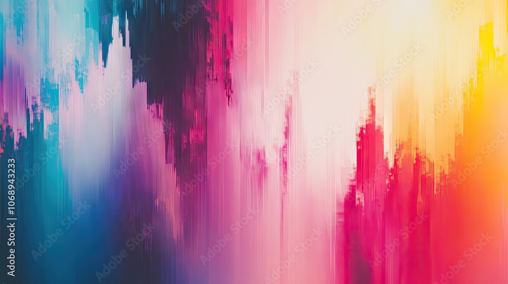 Poster vibrant pixel sorting creates an ethereal abstract background, perfect for banners, posters, and ads