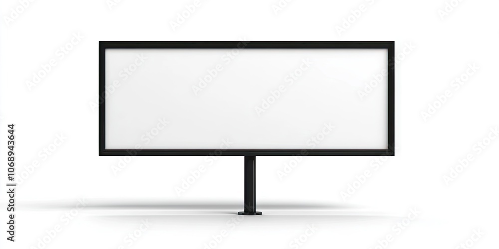 Poster an empty billboard stands alone against a white backdrop, featuring a clipping path for easy editing