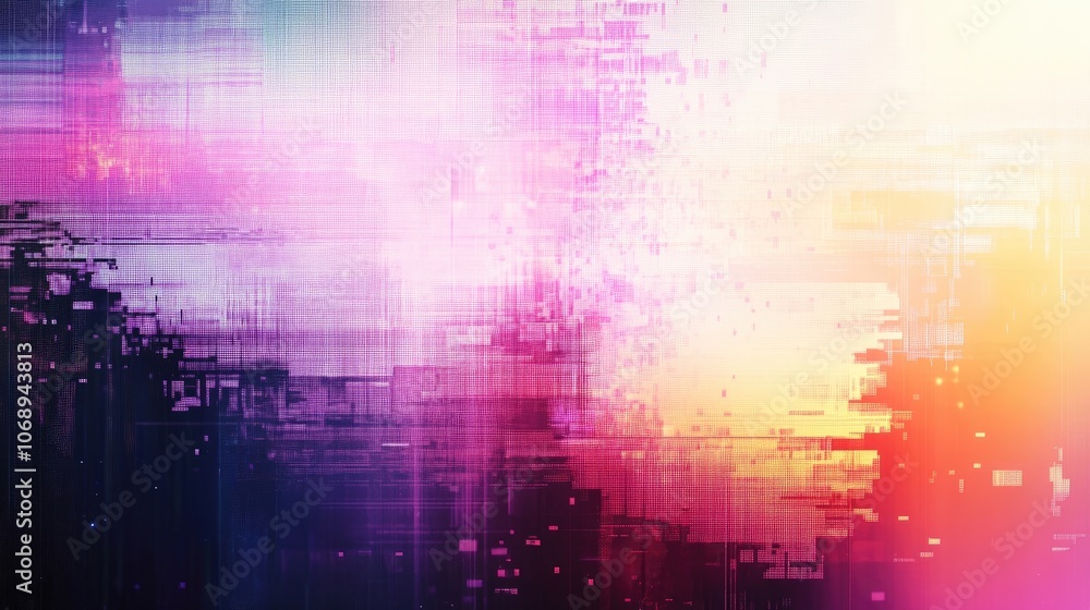 Poster vibrant pixel sorting creates an ethereal abstract background, perfect for banners, posters, and ads
