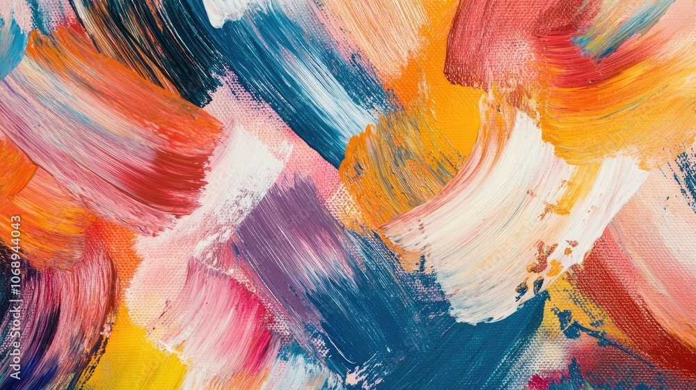 Aufkleber vibrant abstract colorful brushstrokes create a stunning visual on a blank canvas, providing ample s