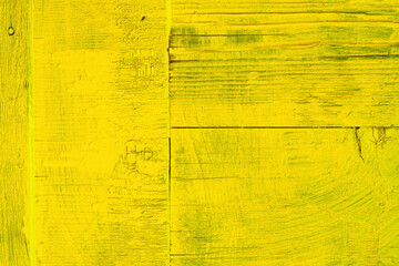 Abstract background, wooden surface painted with yellow paint