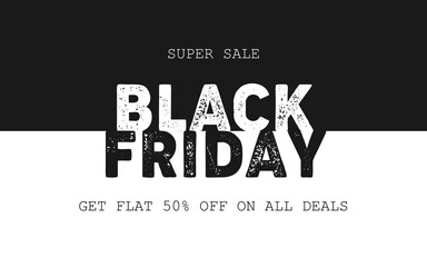 Fototapeta premium Black Friday super sale offer banner, black friday sale template