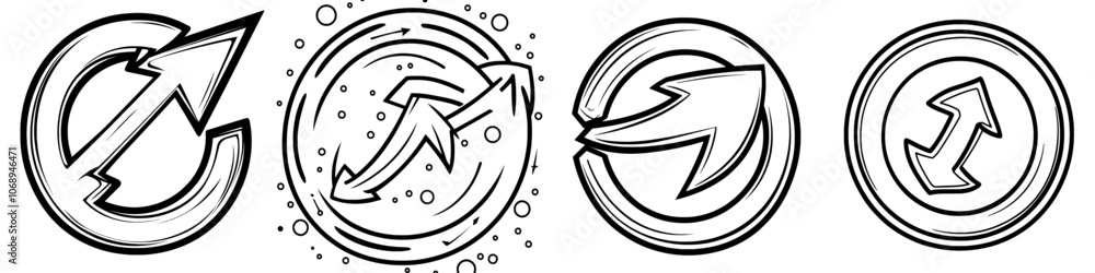 Poster editable arrow icon with rotation. perfect for presentations, infographics, and web and app interfac