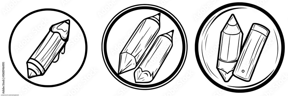 Poster a modern icon with an editable drawing and pen in it. perfect for web and app interfaces, presentati