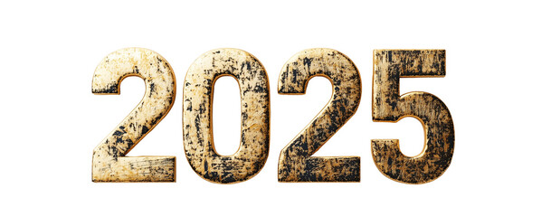 Naklejka premium year 2025 golden symbol, 3d-illustration