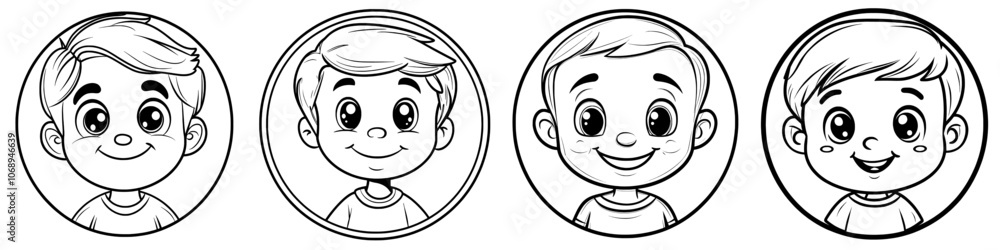 Poster a modern icon set with editable grandparent faces. perfect for web and app interfaces, presentations