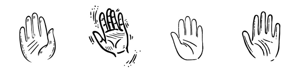 Obraz premium The silhouette of a human hand is detailed and elegant, suitable for design projects, logos, and educational projects