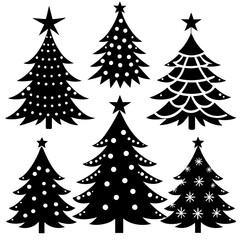 10 Silhouette Christmas Tree Vector, Silhouette Christmas Tree Vector,  Christmas Tree Silhouette Vector