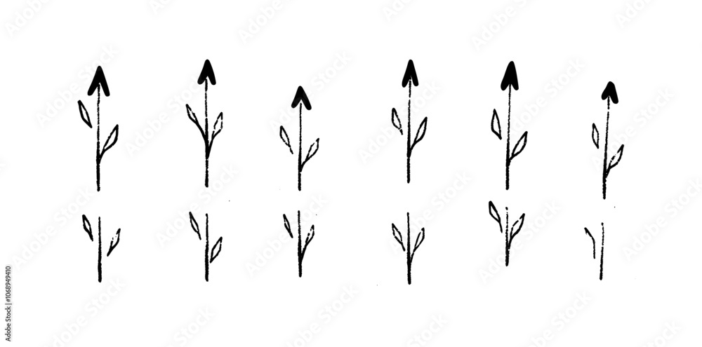 Poster design of an arrow set in a hand drawn style.