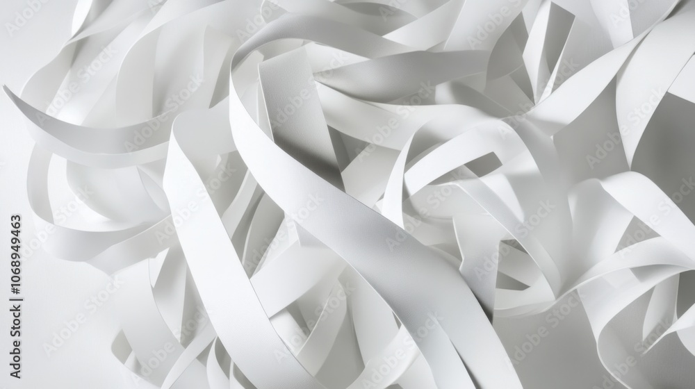 Poster white background with minimalist curved lines, creating a sense of movement and abstract beauty