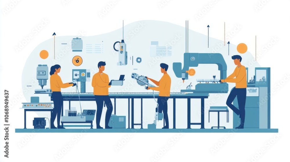 Aufkleber workers using advanced diagnostic tools to service machinery