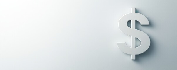 Obraz premium Elegant 3d dollar sign symbolizing value and wealth with faint shadows in low resolution