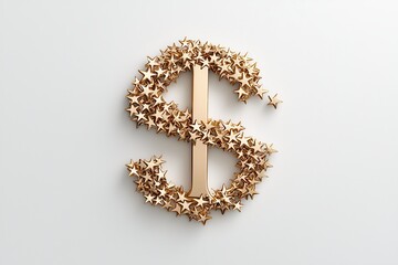 Obraz premium 3d floating dollar sign surrounded by stars symbolizing wealth and prosperity