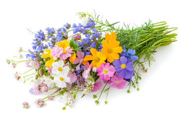 Bouquet of beautiful flowers isolated on white background