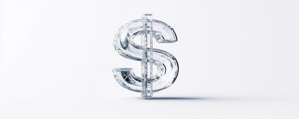 Obraz premium The 3d transparent dollar sign symbolizing value and reflection in low resolution