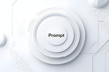 Fototapeta premium White fruturistic AI prompt illustration. High-tech background concept. Ready to use command prompt box