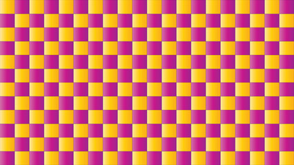 Abstract Checker Pattern of Random Purple and      Yellow Background.