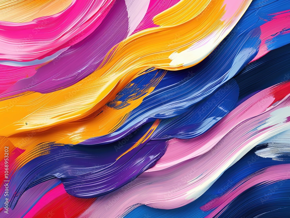 Poster vibrant abstract background with colorful paint strokes, creating a dynamic and energetic artistic e