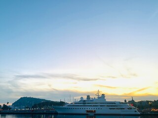 ship at sunset