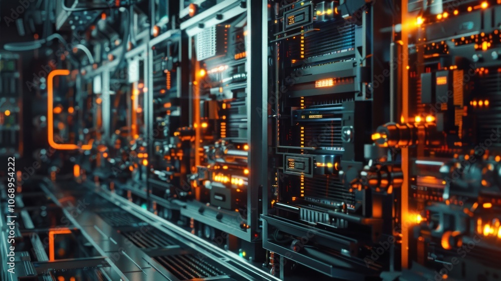 Poster advanced gpus in high-tech data centers.