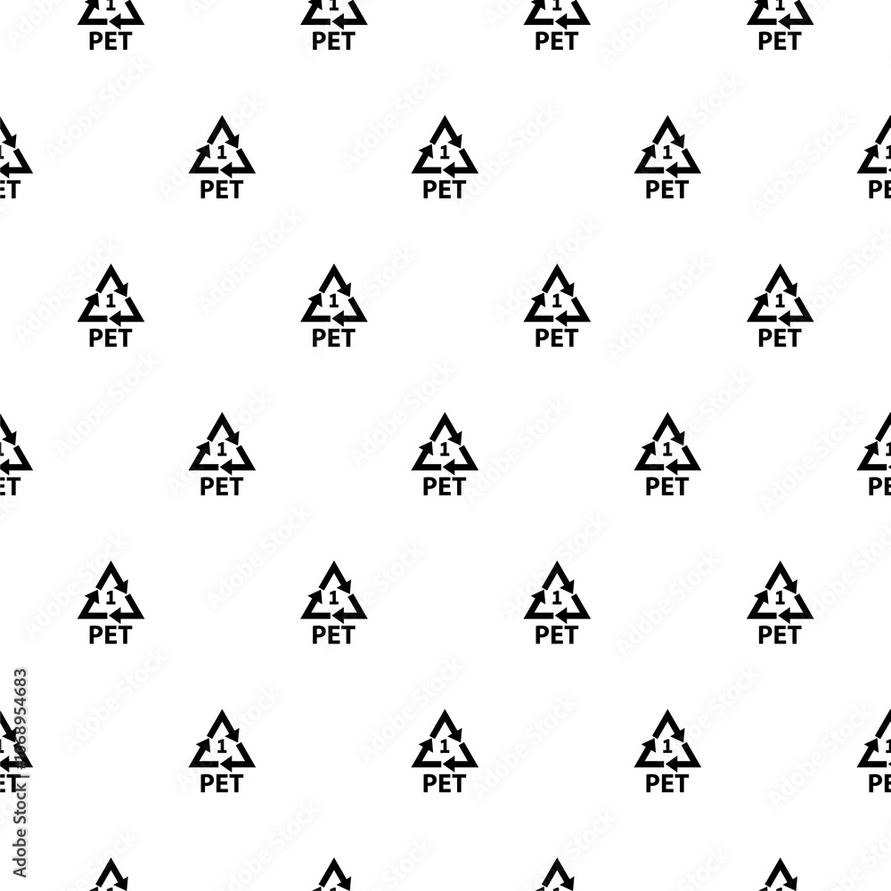 Poster pet 01 recycling code symbol pattern seamless isolated on white background