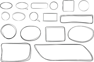 line frames, Handdrawn set of square scribbles frame. Doodle line empty frames.