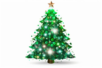 Sparkling Festive Christmas Tree with Golden Star Topper
