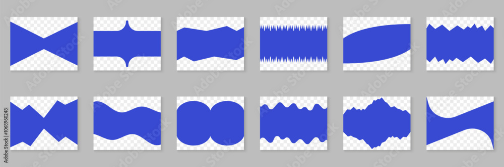 Aufkleber abstract geometric shapes set. abstract separator for web page. curved minimal design elements for w