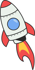 rocket cartoon illustration vector