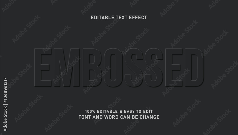 Aufkleber embossed text effect with editable modern style