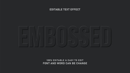 Embossed text effect with editable modern style
