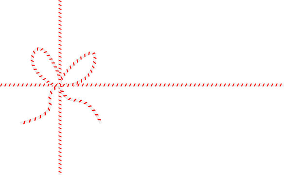 Cute gift bow ribbon straw knot string package Christmas xmas decoration flat design vector