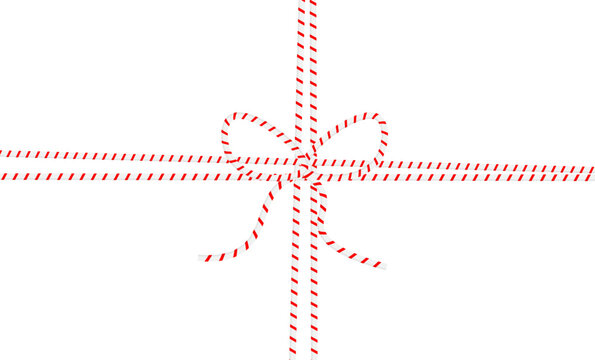 Red ribbon bow knot gift Christmas present design vector