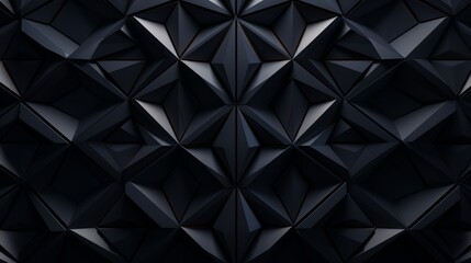 Obraz premium Black abstract geometric background with repeating triangular patterns. Modern design with sharp angles and dark shades.